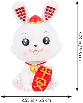 תפאורה ביתית של Tofficu 2023 סיני ראש השנה ארנב ארנב שרף שרף ארנב שנת צלמית של פסל הארנבון קישוט גלגל המזלות