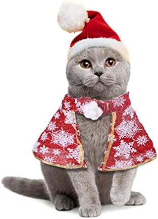 חיות מחמד חג המולד תלבושות סט כלב חג המולד סנטה כובע גלימת חג המולד תלבושות קישוט אביזרי עבור גור