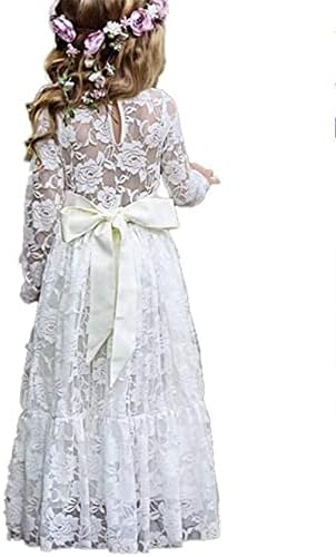 נערת פרח Hileelang שמלת מקסי שמלת נסיכה תחרה טול שמלות שמלת מסיבת חתונה