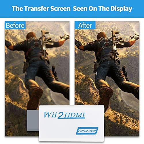 ממיר Wii לממיר HDMI, Wii ל- HDMI מתאם עם וידאו פלט קונסולת Wii ושמע עם 35 ממ Audio Wii HDMI פלט תואם