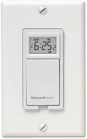 Honeywell Home RPLS730B1000 טיימר מתג אור לתכנות בן 7 ימים, לבן
