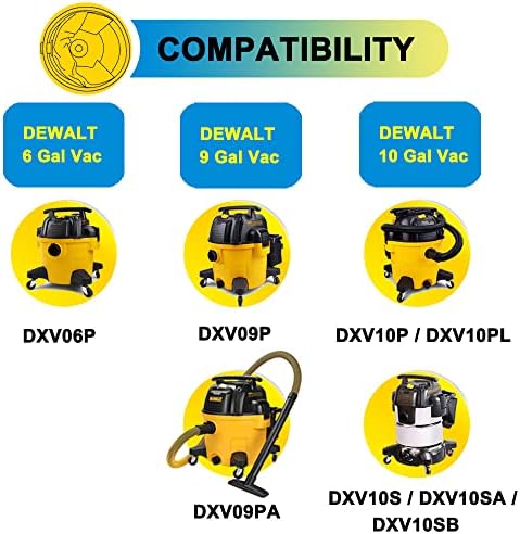 מרחב 15 חבילות Dewalt DXVA19-4101 שקיות מסנן החלפת יעילות גבוהה עבור DeWalt 6 עד 10 גלון רטוב/יבש-חלק DEWALT