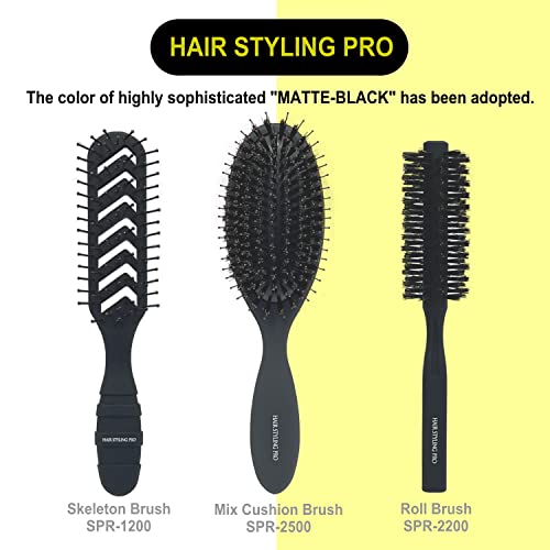 שיער שיער שיער סטיילינג פרו לערבב מברשת כרית מברט שחור-שיער רך-בר-בר-פראי ושיער ניילון-SPR-2500 תוצרת
