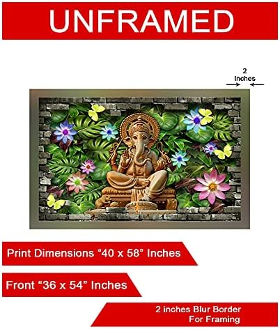 999store Lord Ganesha מודפס בדים ציור ULP36540359