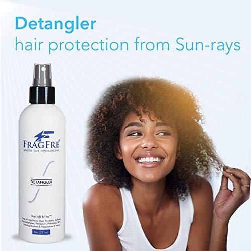 Fragfre detangler 8 oz - ניחוח ללא פרבנים היפואלרגניים חופשיים - שיער מחזיר שיער מרכך לעור רגיש
