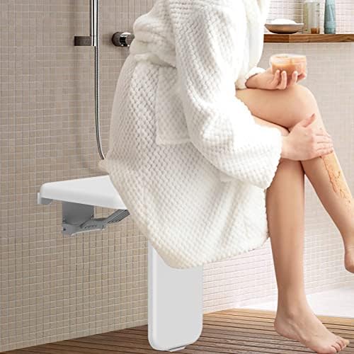 קיר מושב מקלחת מתקפל רכוב, מושב מקלחת רכוב על קיר, כיסא מקלחת מתקפל לקשישים, נכים, בהריון, עומס מקסימלי