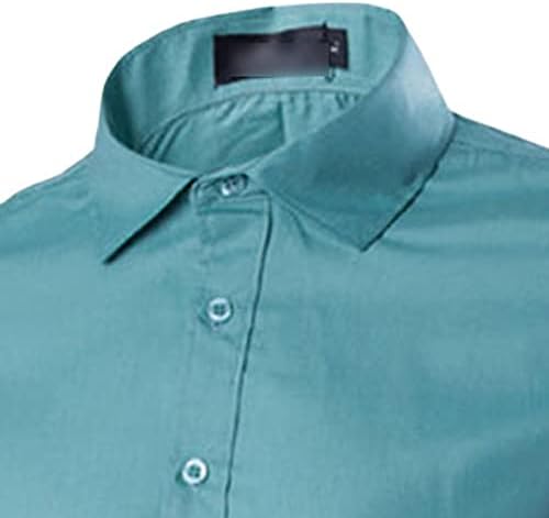 ג'וקר לגברים בצבע אחיד חולצה שרוול ארוך מזדמן עסק מסוגנן