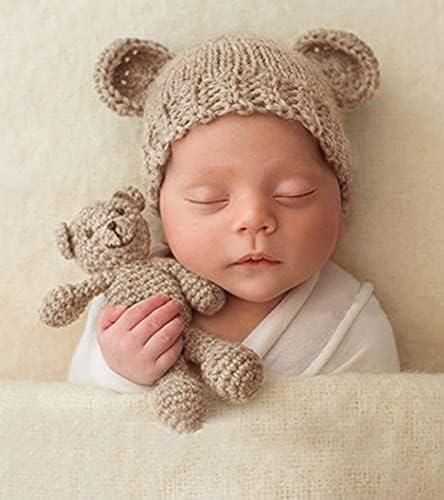 תלבושות צילום יילוד של איזוקוט תלבושות פוטושוט תינוקות אבזרי ילד כובע הילדה דוב תינוקת ראשונה תמונה תמונה קופסת