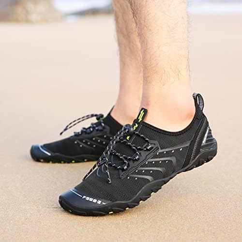 נעלי מים של Sagurao Mens נעלי מים יחפות נעלי אקווה מהירות יבש ללא החלקה על נעלי חוף שחייה