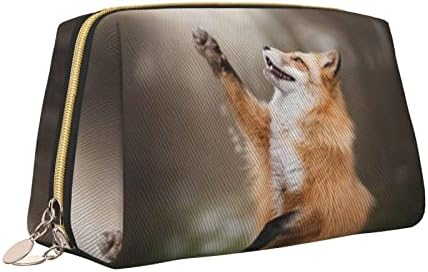Oggot Animal Fox Fox תיקיית חוקרה מארגן נסיעות לגברים ונשים, תיק איפור עור קל משקל שקית קוסמטיקה גדולה