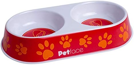 Petface Melamine Food Cat Food and Water Kwor, Orange, Red
