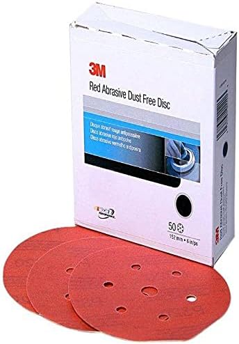 3M 01144 HOOKIT אדום 6 P150 דיסק שוחק נטול אבק,-חבילת 6 קופסאות