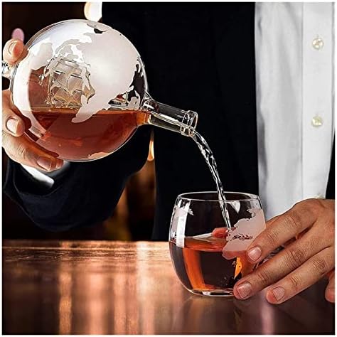 מתקן משקאות זכוכית לגין רום גלוב יין בקבוק יין מתקן מעודן יד זכוכית מנופחת לגין סט מתקן משקאות