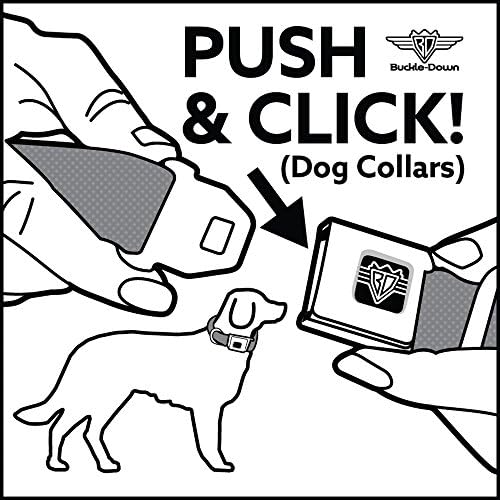 צווארון כלבים של אבזם בטיחות באבזם - מוות או תהילה אפור - 1.5 רוחב - מתאים לצוואר 18-32 - גדול