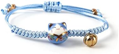 4 יחידות חתול מאנקי נקו צמיד חמוד מזל חתול קרמיקה חרוזים צמידי פנג שואי מזל צמיד יפני מזל מחרוזת צמיד