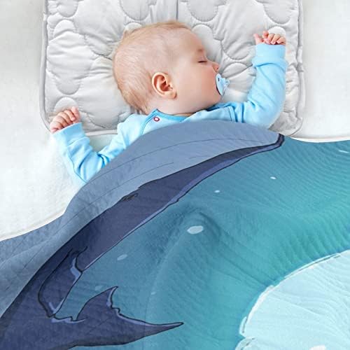 אוקיאנוס לוויתן יוניסקס שמיכה לתינוקות רכה לשמיכה פעוטות לעריסה למעון יום עם חומר עבה ורך שמיכה