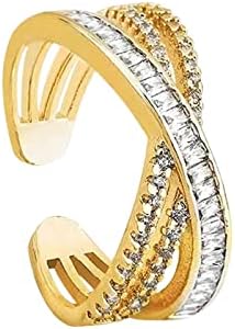 אירוסין טבעות לנשים לוקסוס טבעת עיצוב פשוט ומסוגנן אישיות זירקון פתוח טבעת הוא מתאים לאירועים שונים