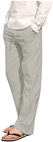 מכנסי סקי דודובבי גברים אופנה כותנה פשתן פלוס גודל גודל מכנסי מותניים אלסטיים מזדמנים מכנסיים ארוכים מכנסי