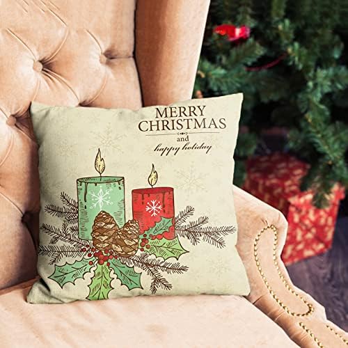 פשתן חג המולד חיבוק כרית קופסת מכונית סנטה שרוול שרוול שרוול כרית כרית כרית ספה ספה 18x18 אינץ