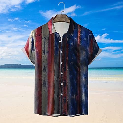 הדפסת חולצה אופנה למעלה אביב מזדמן חולצה מודפס שרוול חוף קצר דגל חולצות גברים קיץ גברים חולצות גדול