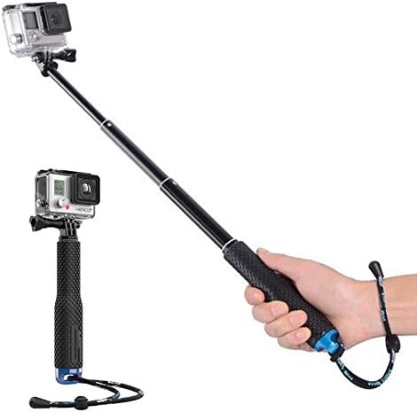 Walway 19 '' עמיד למים אחיזת יד מתחת למים סיומת מתכווננת מוט selfie מקל מונופוד לגיבור GoPro 6/5/5 מושב/