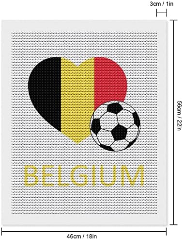 אהבה בבלגיה כדורגל יהלום ציור אמנות עגול תמונת מקדחה מלאה לקישוט חדר השינה הבית