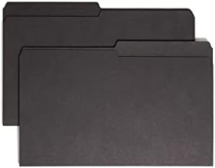 תיקיית קבצים הפיכה של סמיד, כרטיסייה מודפסת בגזרה 1/2, גודל חוקי, שחור, 100 בקרטון
