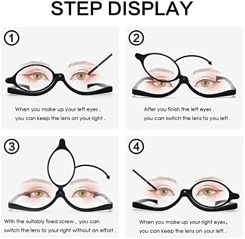 2 זוגות איפור קריאת משקפיים מגדלת להעיף למטה קוסמטי קוראים לנשים + 5.0