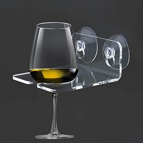 מחזיק זכוכית יין ברור מתלה זכוכית יין, מחזיק כוס כוס יין אקרילי, מדף אחסון רב -פונקציונלי, מדף קיר רכוב על כוס