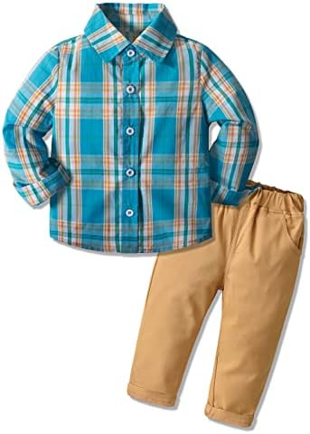 יילאקו בגדי תינוקות פעוט תלבושות לבוש לבוש עם חולצת כותנה + ג'ין מכנסיים פעוט חליפות בגדי בנים 1-7 שנים