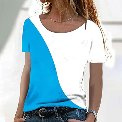 צמרות מזדמנות לנשים חולצת טריקו מודפסת צבע מודפס