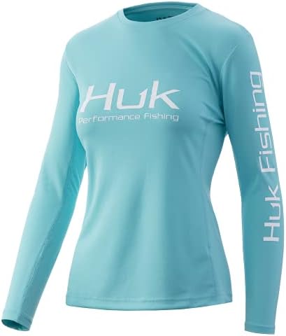 אייקון נשים של HUK X חולצת דיג עם שרוול ארוך עם הגנה מפני השמש