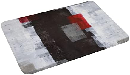 שחור מופשט אדום מודרני אמנות שמן ציור, החלקה רחיץ אמבט שטיחים סופר מפנק רצפת שטיח מחצלות שטיחים לאמבטיה מקלחת
