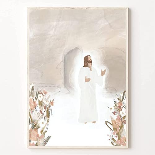 ישוע מופשט אמנות קיר צבעי מים ישוע ציור LDS פוסטר של ישו יצירות אמנות LD