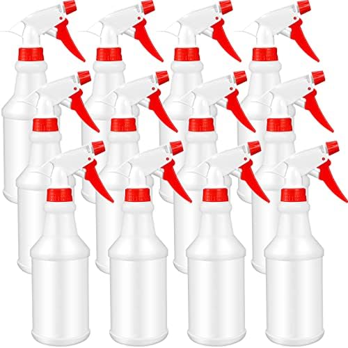 אקלי 12 יחידות בקבוק ריסוס מפלסטיק 16 עוז, חסין דליפות ריק וניתן לשימוש חוזר לפתרונות ניקוי, מים, פרטי