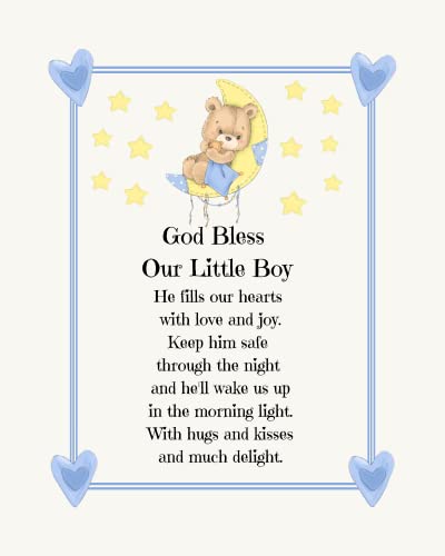 אייזן אלוהים יברך ילד קטן קיר אמנות הדפסת עבור משתלת חדר תפאורה תפילה עבור תינוק, פעוט בני שינה מושלם