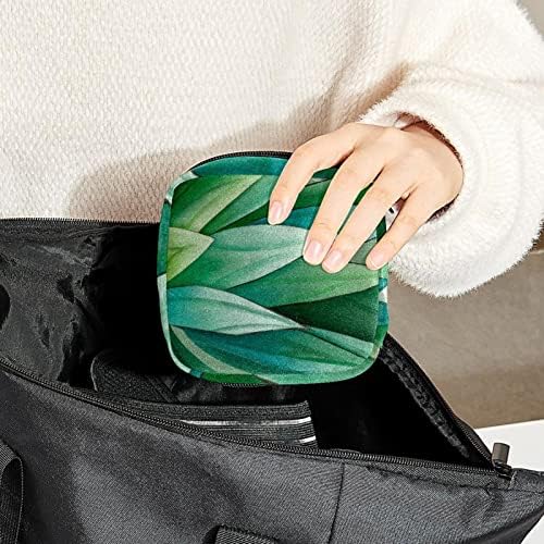 מפית סניטרית אחסון תיק ירוק עלים וסת מחזיק תיק נייד עם רוכסן לנערות נשים גבירותיי נסיעות חיצוני