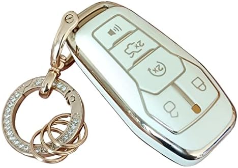 Wenheni for Ford Key FOB כיסוי מפתח FOB מעטפת עם מחזיק מפתחות מתאים לפורד מוסטנג F150 F450 Explorer Taurus