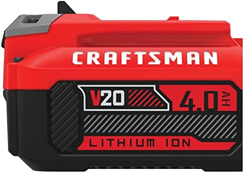 Craftsman V20 Lithium Lithium, 2 חבילה, 4.0ah, מחוון טעינה של LED