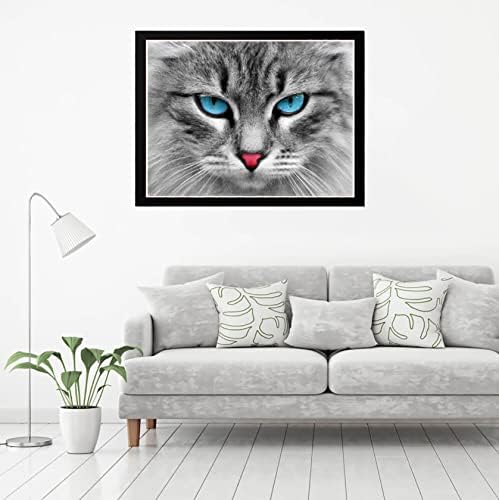 ערכות ציור יהלומים 5 ד 'למבוגרים חתול, אמנות יהלום חתלתול בעלי חיים עגול מקדחה מלאה קריסטל ריינסטון