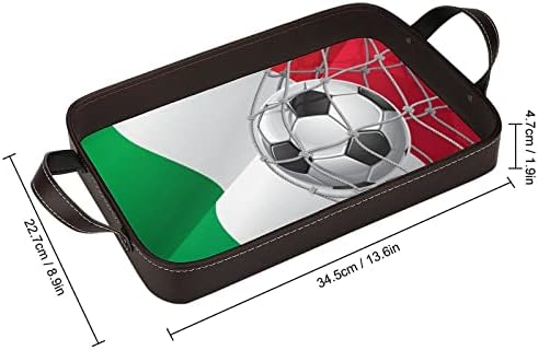 שער כדורגל ואיטליה מארגן מגש עור מגש מגש עם מגש דקורטיבי למגש דקורטיבי לסלון מטבח ביתי