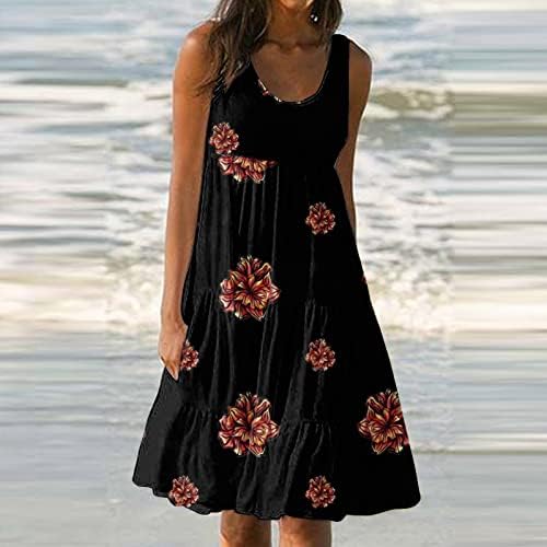 שמלות fqzwong midi לנשים קיץ אלגנטי חוף אלגנטי שמלות שמש זורמות שמלות אופנה וינטג 'יוצא ללבוש נופש