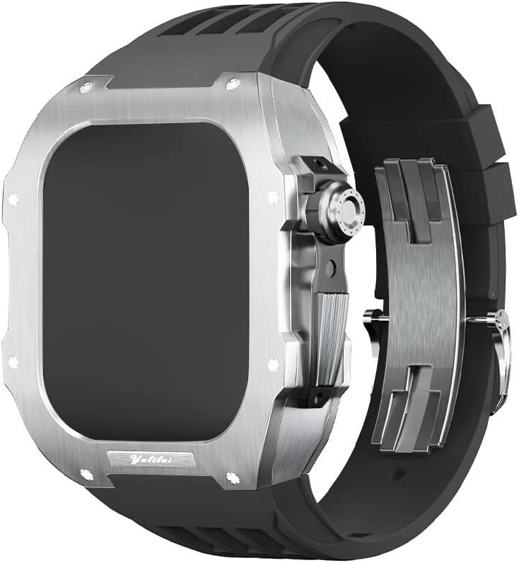 קנוז רצועת גומי מתכת מתכתית עבור IWatch Watch SE/4/5/6/7/8 Apple Mod Mod אביזרי החלפת פס נירוסטה