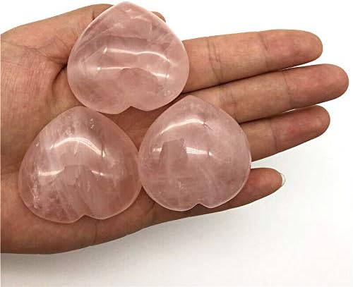 Shitou2231 1 pc ורוד טבעי ורוד קוורץ קוורץ בצורת לב אבנים מלוטשות ריפוי עיצוב ריפוי מתנה אבנים טבעיות