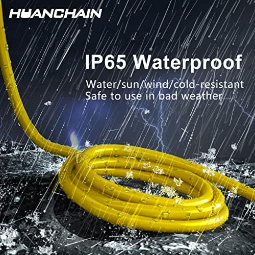 Huanchain 40 רגל מקורה חיצוני חוץ אטום למים, 16/3 מד חבל מכשיר גמיש עמיד בפני קר בחוץ, 13A 1625W 16AWG SJTW,