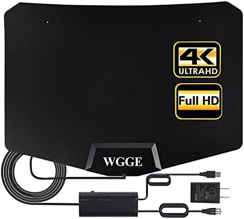 WGGE מוגבר HD אנטנה טלוויזיה דיגיטלית טווח ארוך 250 מיילים - תומך 4K 1080p מקל טלוויזיה אש וכל