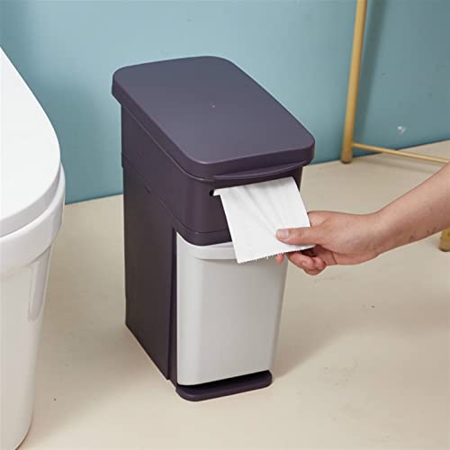 זבל מטבח פחית 2 שכבות אחסון ביתי דלי פח פסולת אמבטיה עם מברשת אסלה מתקן נייר נייר פח אשפה מארגן פער חלל