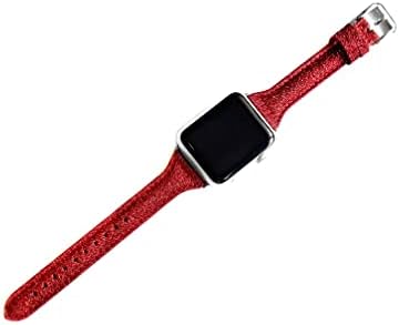 ניקסטון אדום נוצץ נוצץ רזה תואם עם Apple Watch Ultra 8 7 6 SE סדרה 40 ממ 41 ממ 44 ממ 45 ממ 49 ממ צמיד