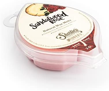 חברת הנרות של Shortie Sandalwood Rose Natural Soy Wax Melts 3 Pack - 3 3 גרם ריחני מאוד. סורגים - מיוצרים