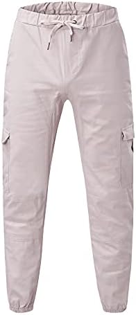 מכנסי עבודה של שף מכנסיים מכנסיים מחללים מרובי כיס מכנסי צבע מוצקים מזדמנים מכנסיים מכנסיים למכנסיים בגברים